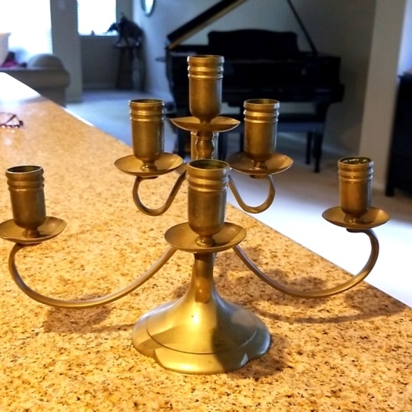 Vintage Candelabra Solid Brass 7 candlestick holder - Picture 1 of 4